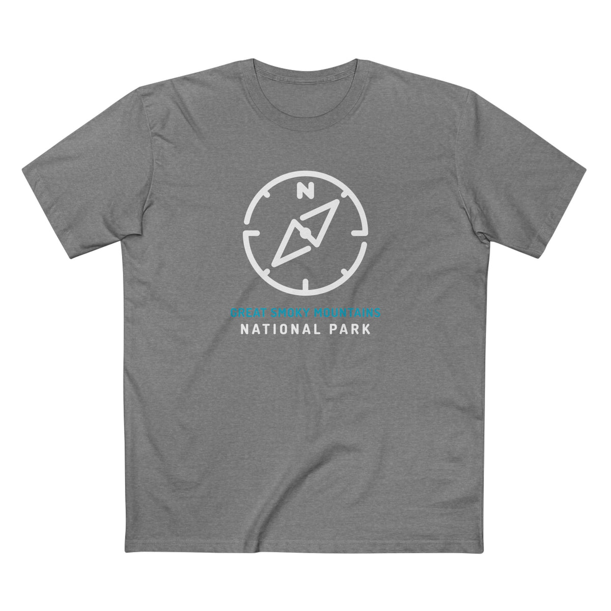 Great Smoky Mountains National Park T-Shirt Compass Design in Athletic Heather