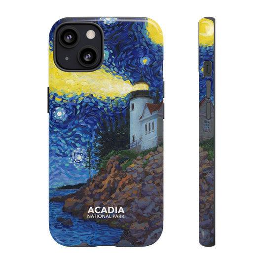 Acadia National Park Phone Case - Starry Night Lighthouse