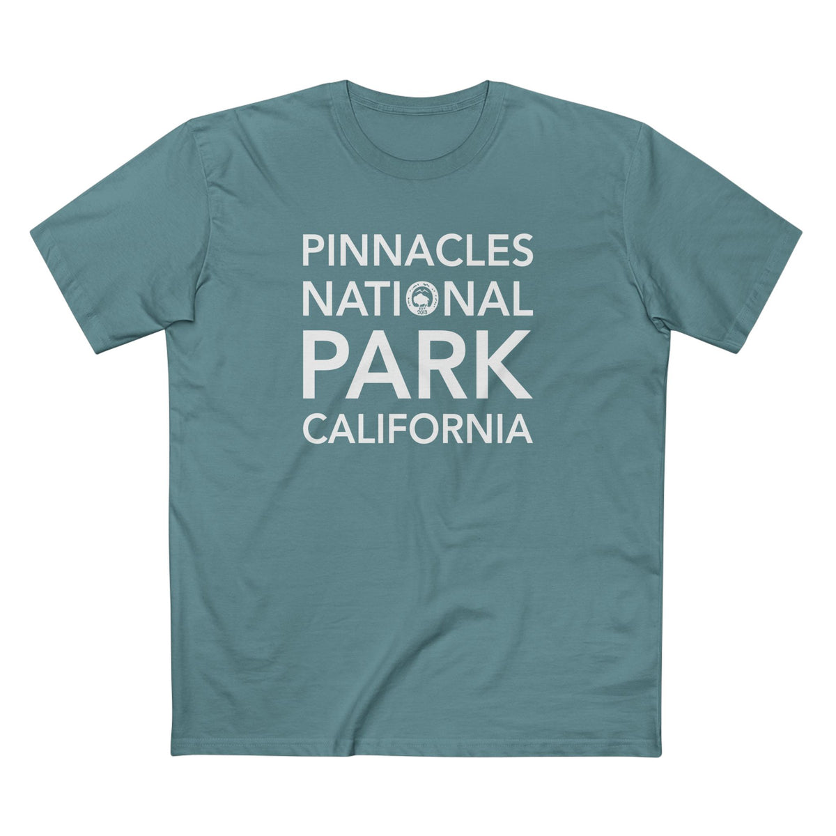 Pinnacles National Park T-Shirt Block Text in Slate Blue