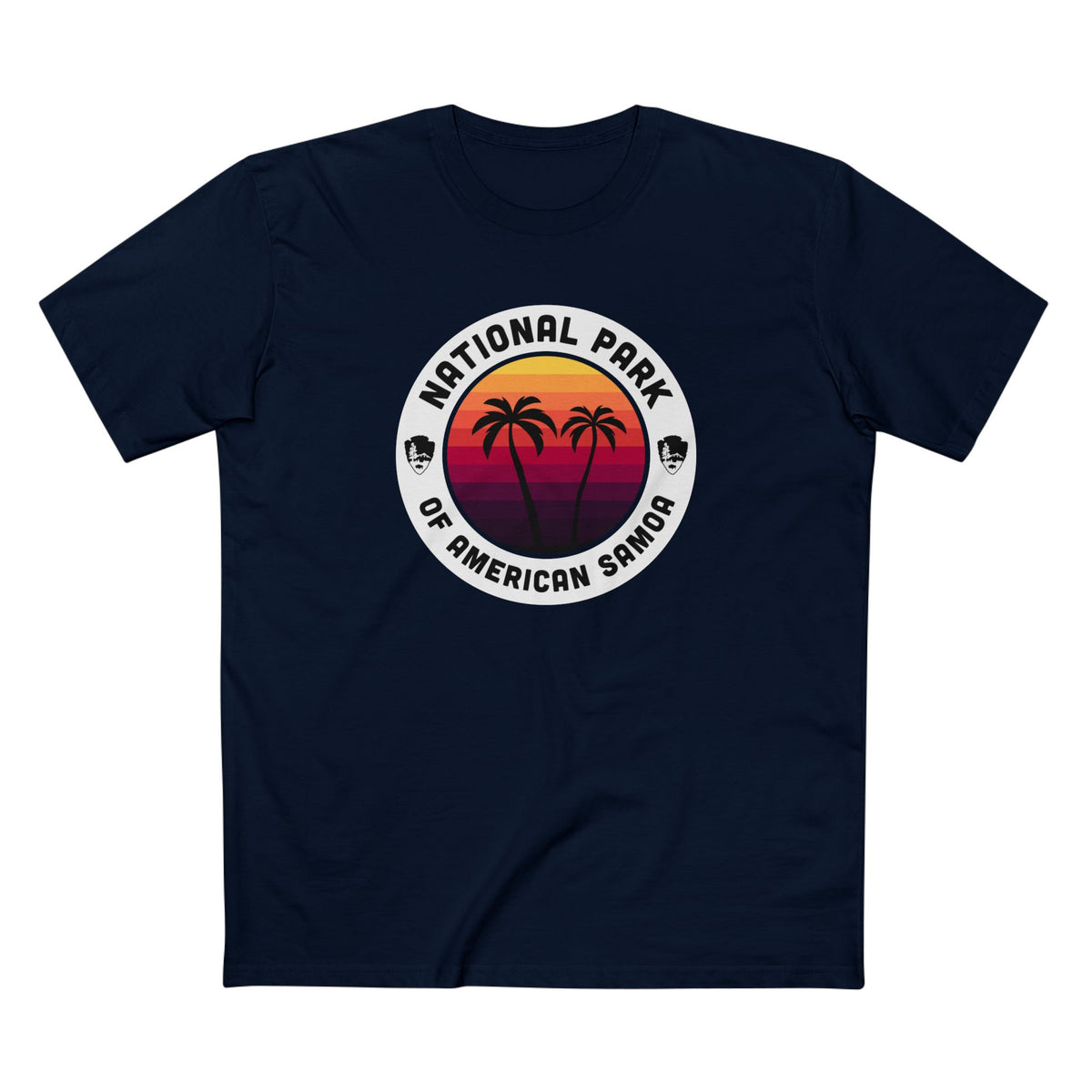 National Park of American Samoa T-Shirt - Round Badge Design in Navy