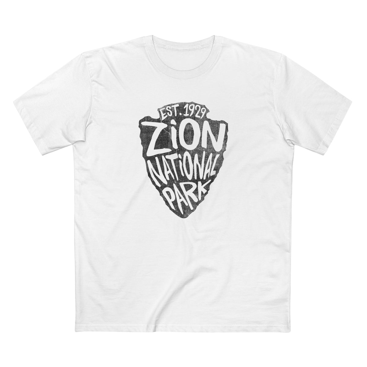 Zion National Park T-Shirt - Arrow Head Design in White