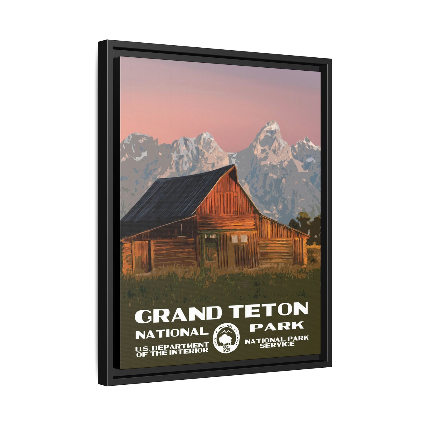 Grand Teton National Park Framed Canvas - WPA Poster Barn