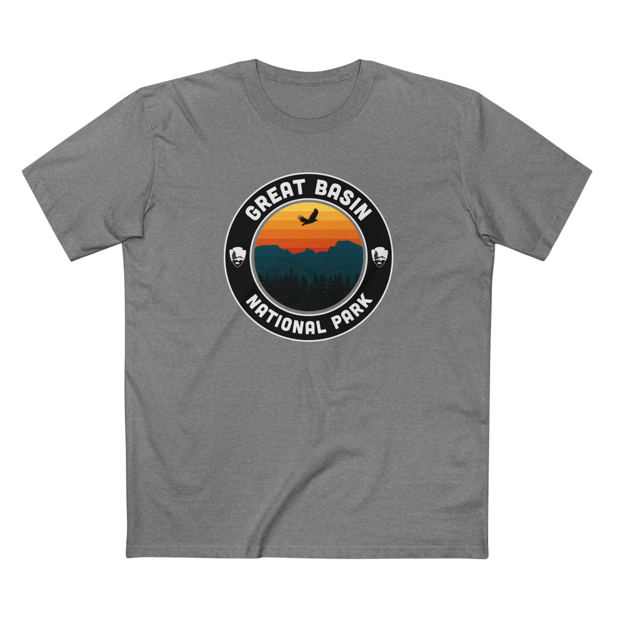 Great Basin National Park T-Shirt - Round Badge Design in Athletic Heather
