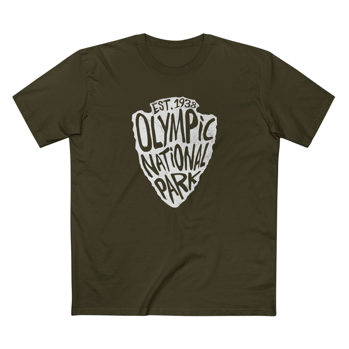 Olympic National Park T-Shirt - Arrow Head Design in Army