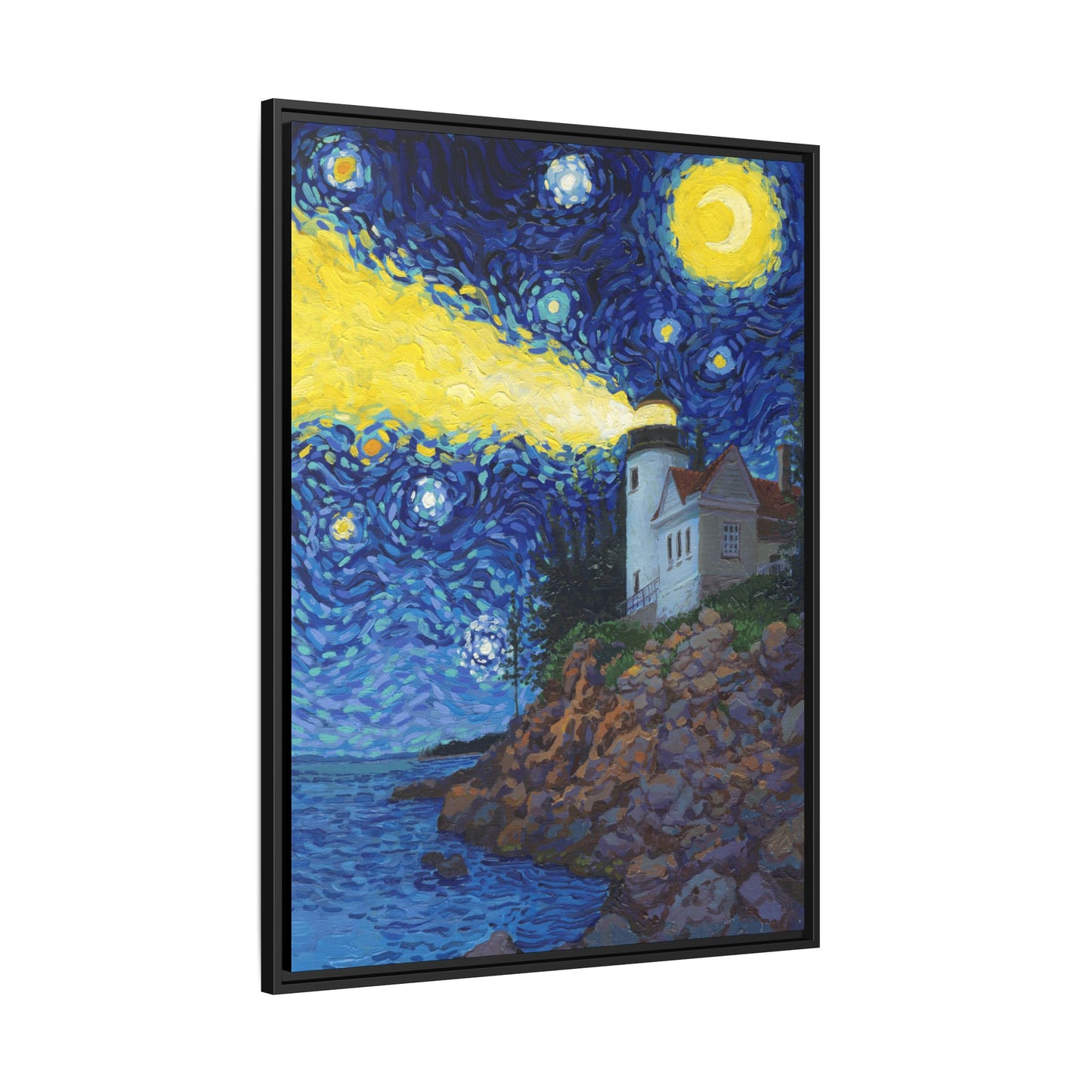 Acadia National Park Framed Canvas - The Starry Night
