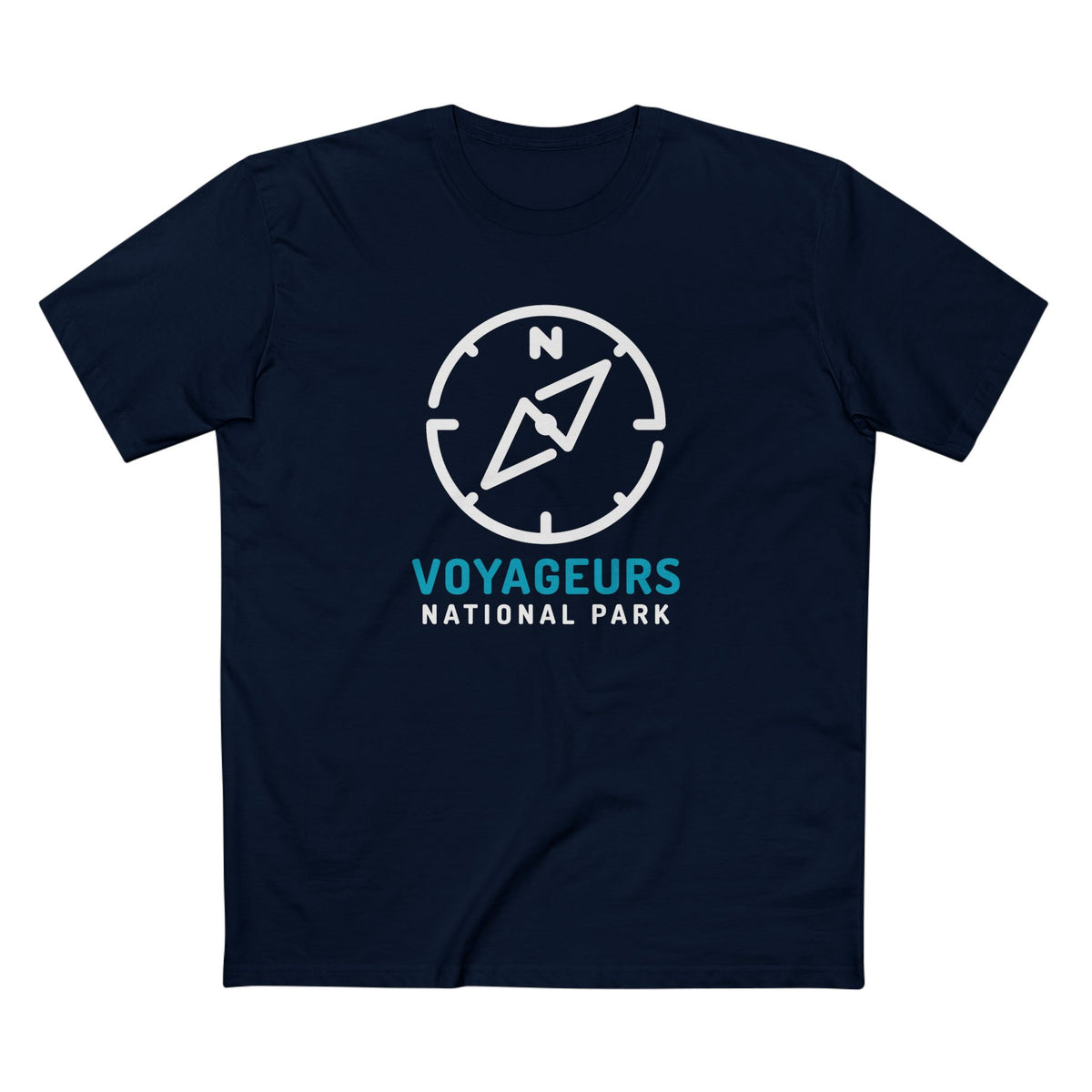 Voyageurs National Park T-Shirt Compass Design in Navy