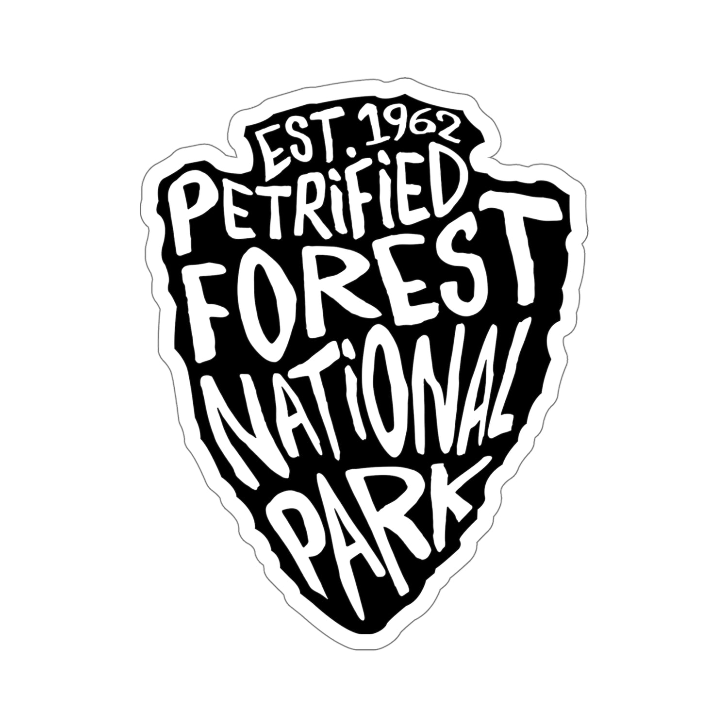 Petrified Forest National Park sticker featuring a National Park Service arrowhead design