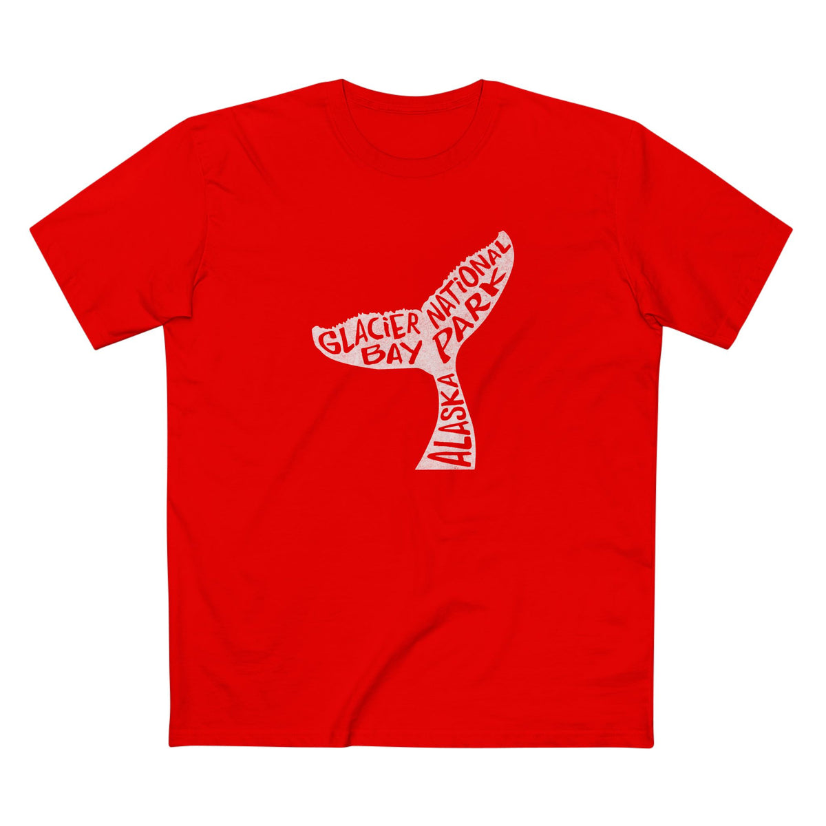 Glacier Bay National Park T-Shirt - Humpback Whale Tail in Red