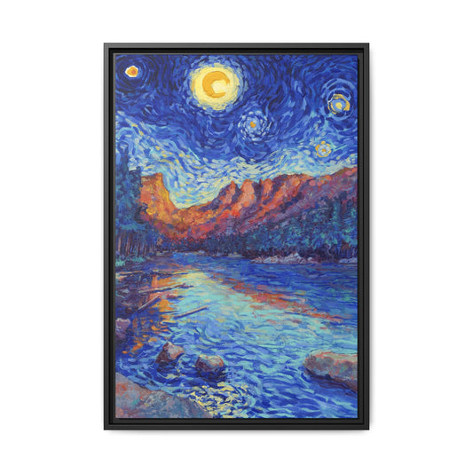 Rocky Mountain National Park Framed Canvas - The Starry Night