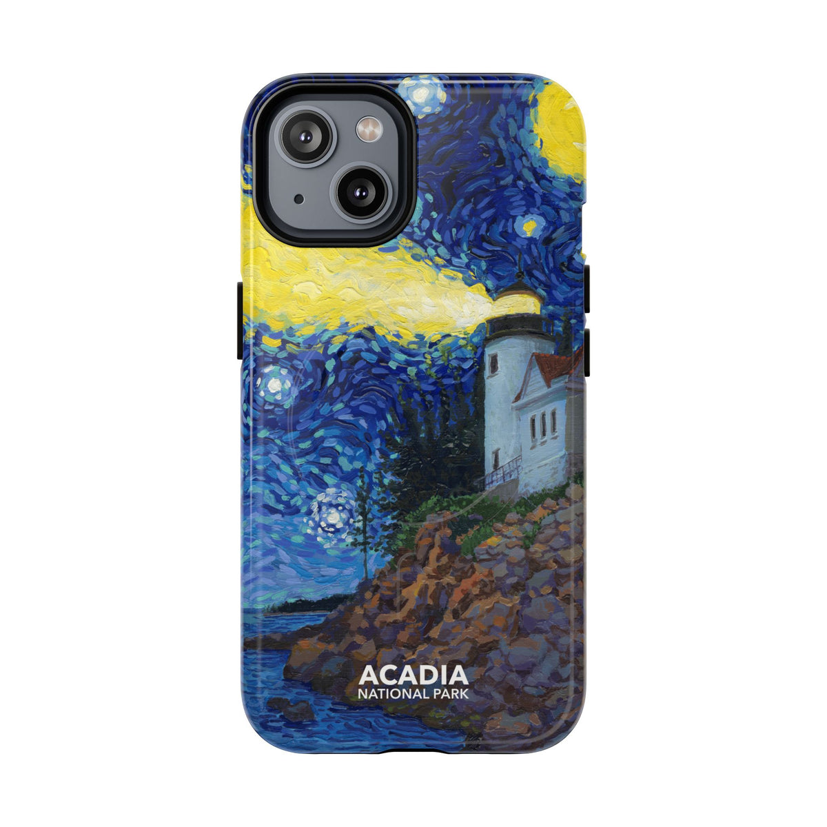 Acadia National Park iPhone Case with MagSafe - Starry Night Lighthouse