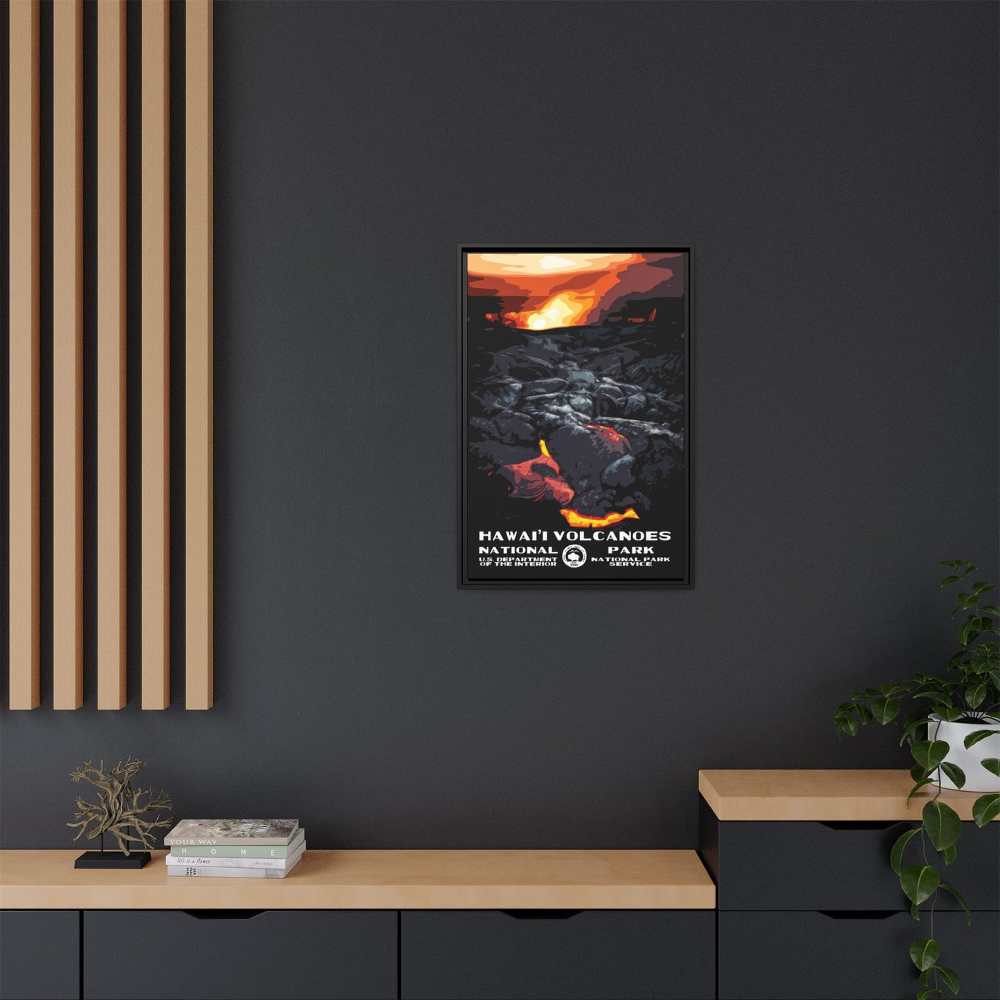 Hawaii Volcanoes National Park Framed Canvas - WPA Poster