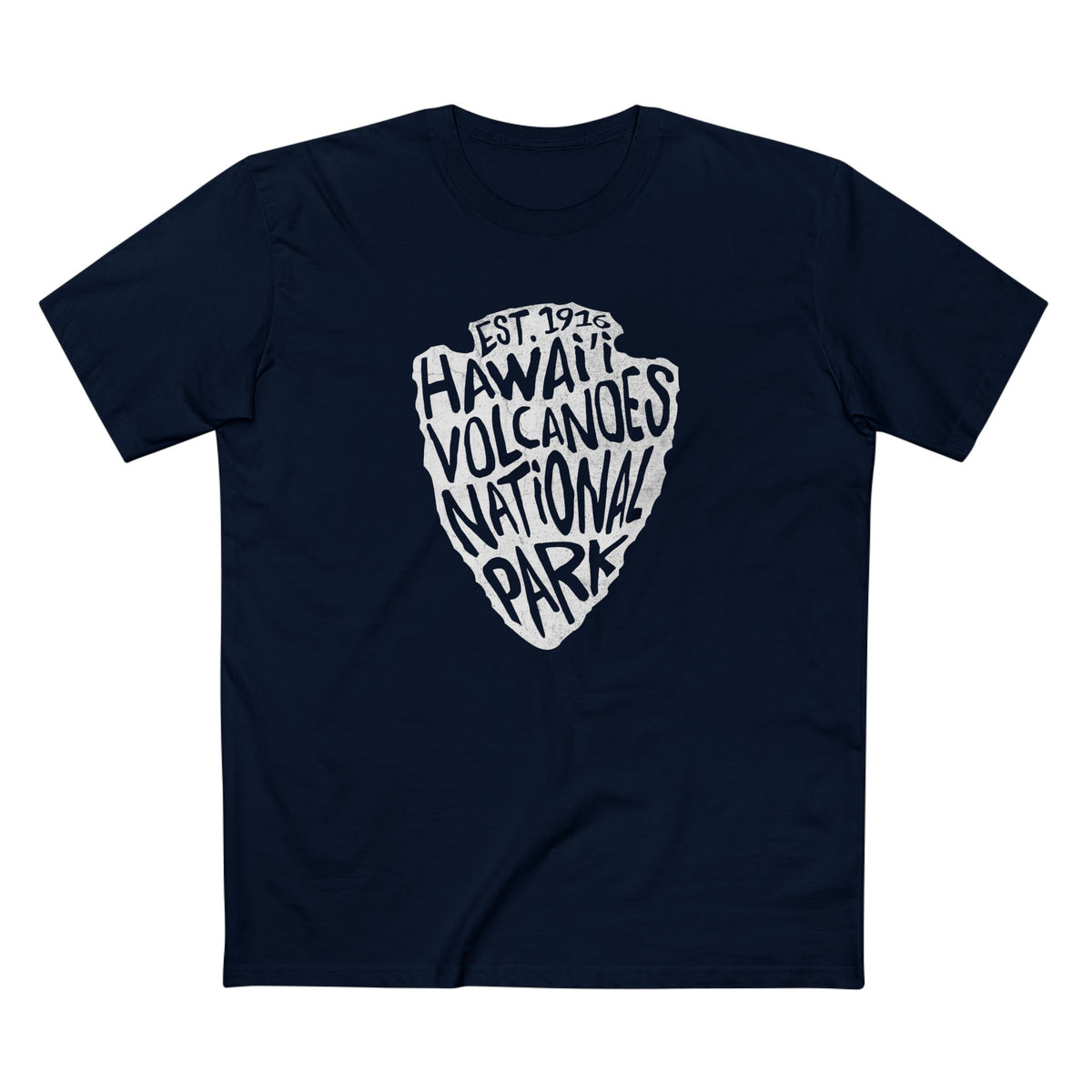 Hawai'i Volcanoes National Park T-Shirt - Arrowhead Design in Navy