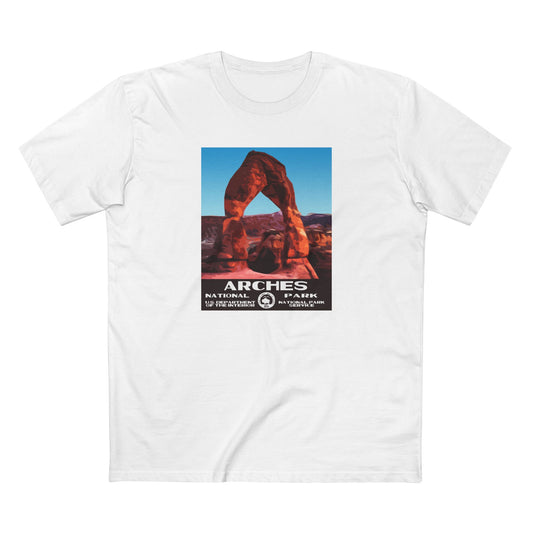 Arches Men's Cotton Crew T-Shirt in White
