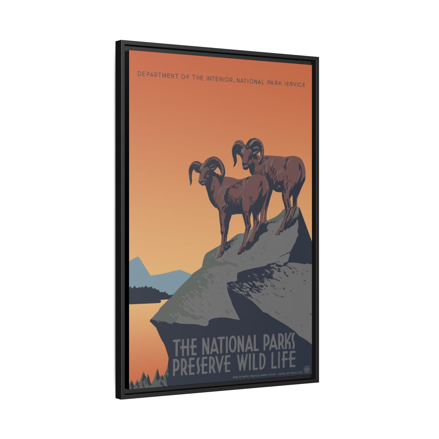 Preserve Wildlife National Park Framed Canvas - WPA Poster