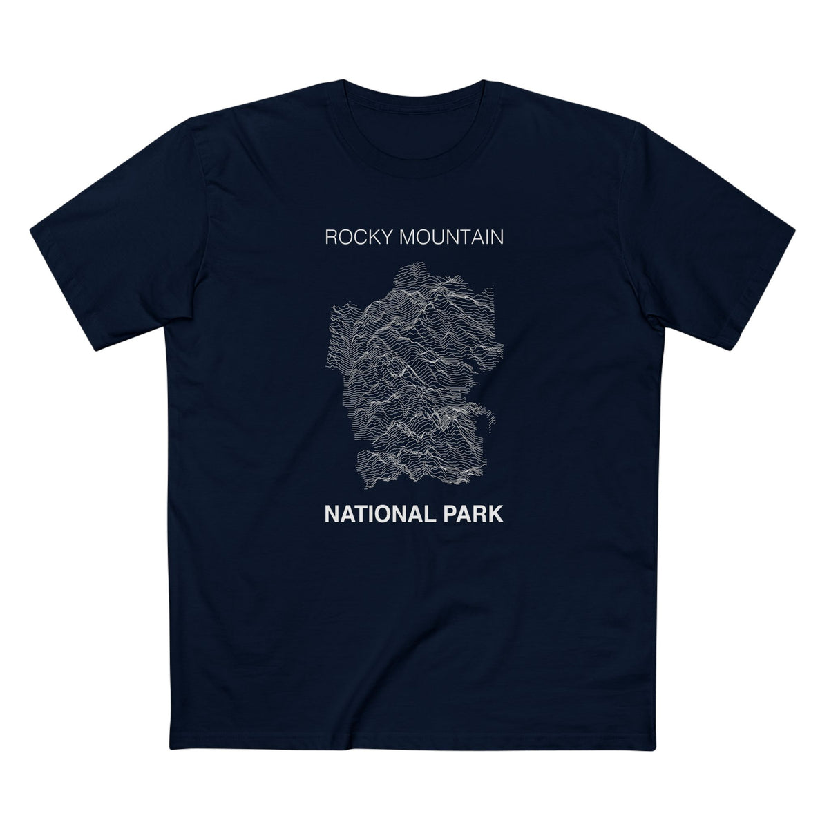 Rocky Mountain National Park T-Shirt Lines in Navy