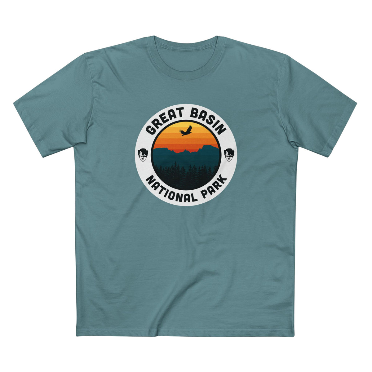 Great Basin National Park T-Shirt - Round Badge Design in Slate Blue