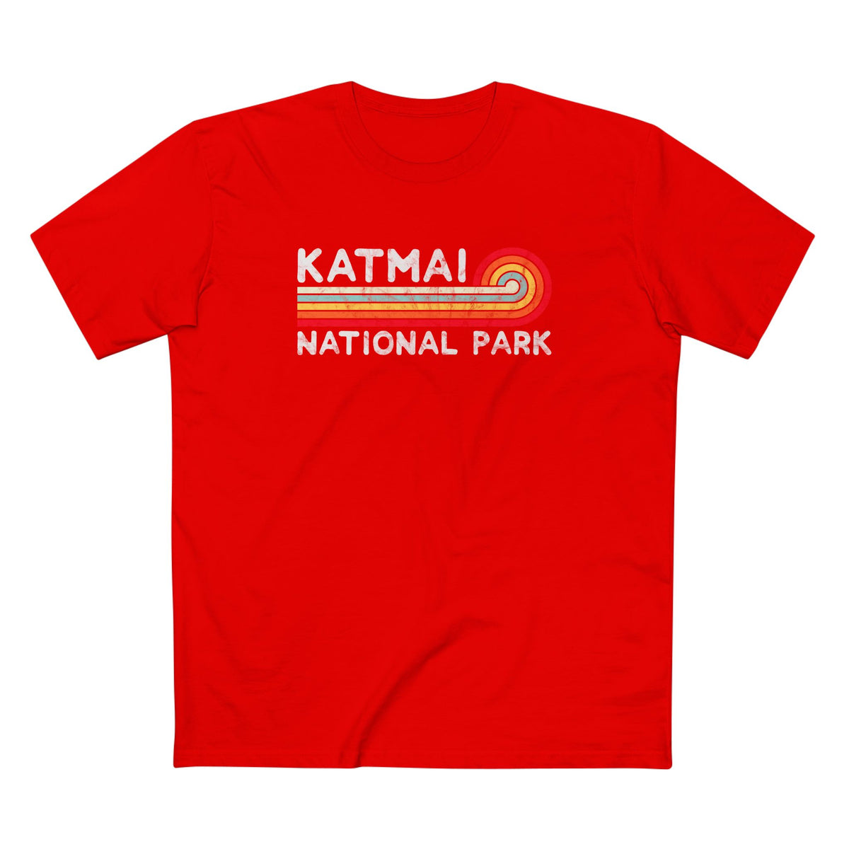 Katmai National Park T-Shirt - Vintage Stretched Sunrise in Red