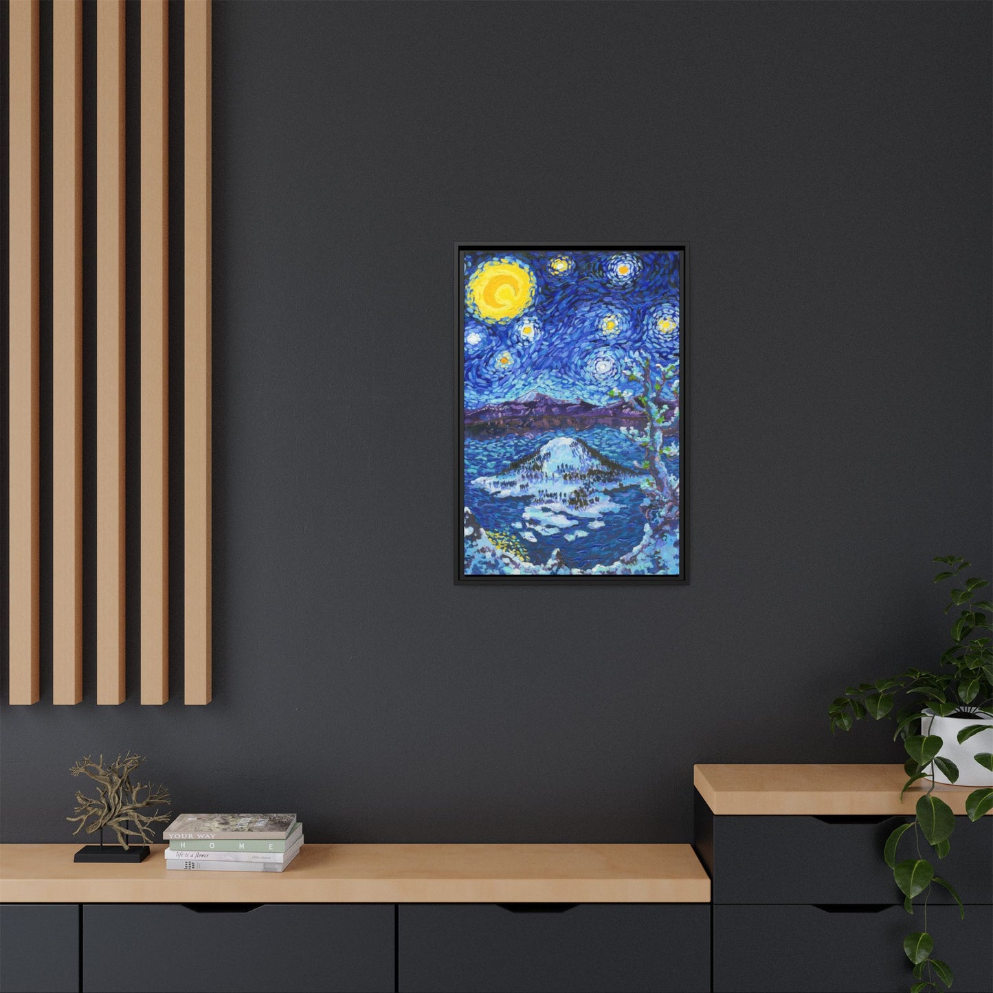 Crater Lake National Park Framed Canvas - The Starry Night