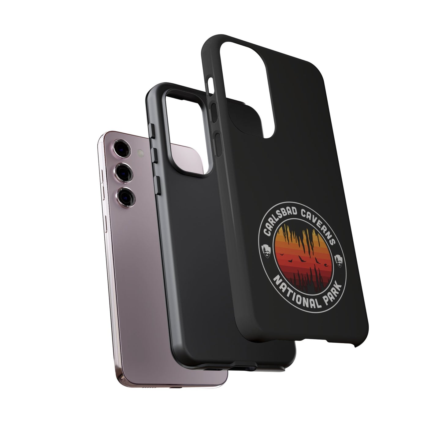 Carlsbad Caverns National Park Phone Case - Orange Round Emblem Design