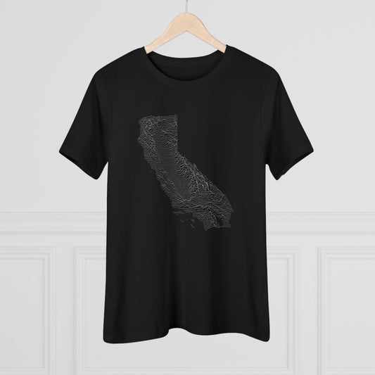 California Women's T-Shirt - Topographical Lines