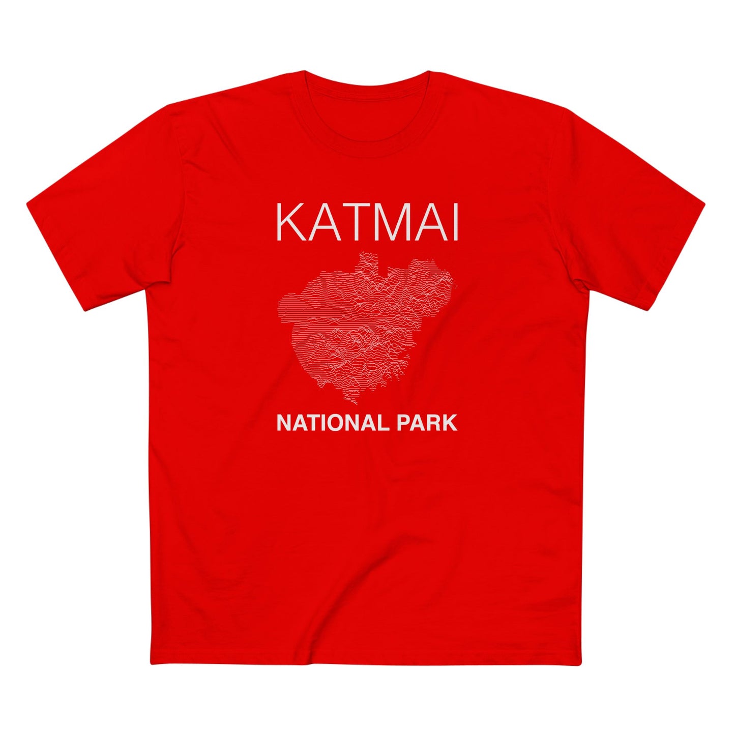 Katmai National Park T-Shirt Lines in Red