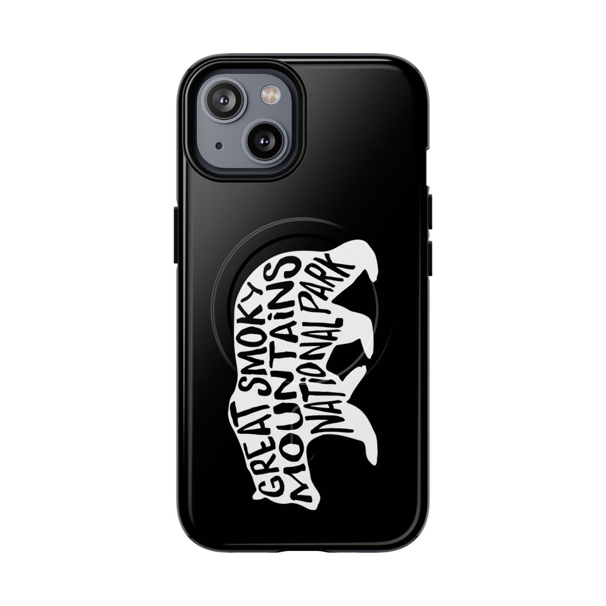 Great Smoky Mountains National Park iPhone Case with MagSafe - Black Bear Design
