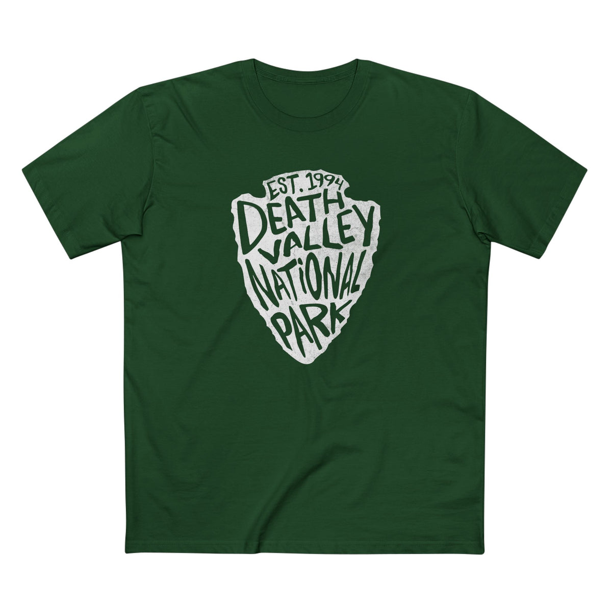Death Valley National Park T-Shirt - Arrowhead Design in Forest Green