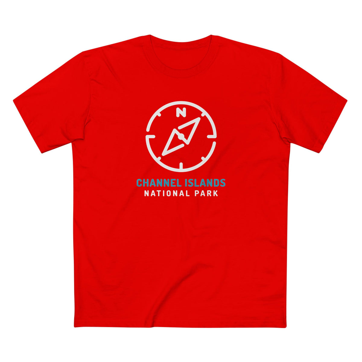 Channel Islands National Park T-Shirt Compass Design in Red