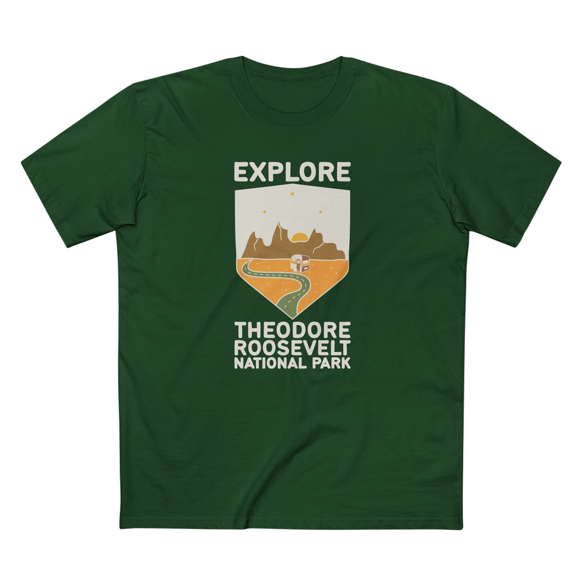 Theodore Roosevelt National Park T-Shirt - Explore Theodore Roosevelt in Forest Green