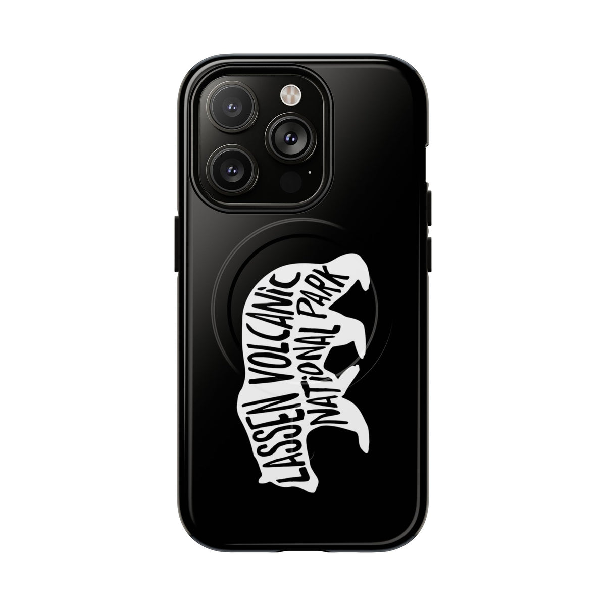 Lassen Volcanic National Park iPhone Case with MagSafe - Black Bear Design
