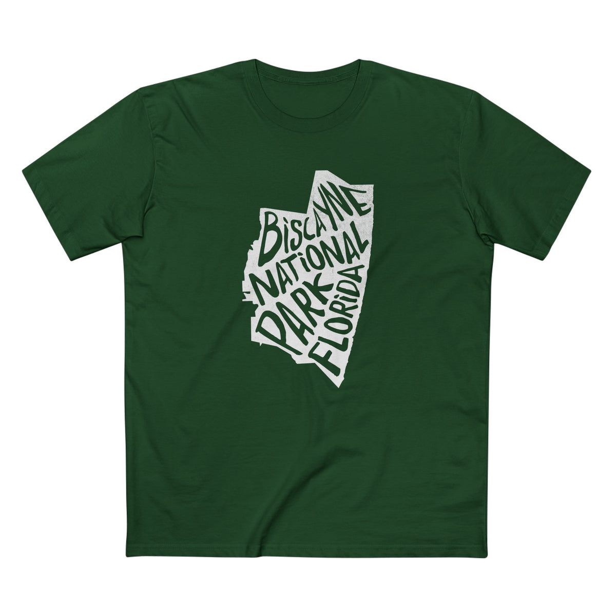 Biscayne National Park T-Shirt - Map in Forest Green