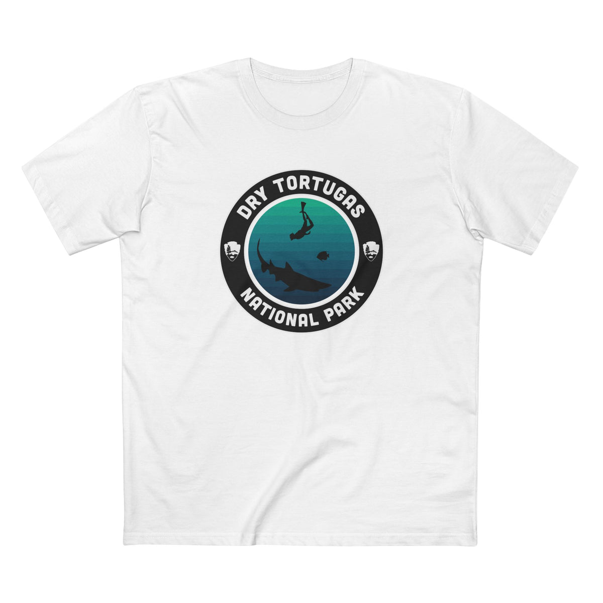 Dry Tortugas National Park T-Shirt - Round Badge Design in White