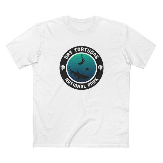 Dry Tortugas National Park T-Shirt - Round Badge Design in White