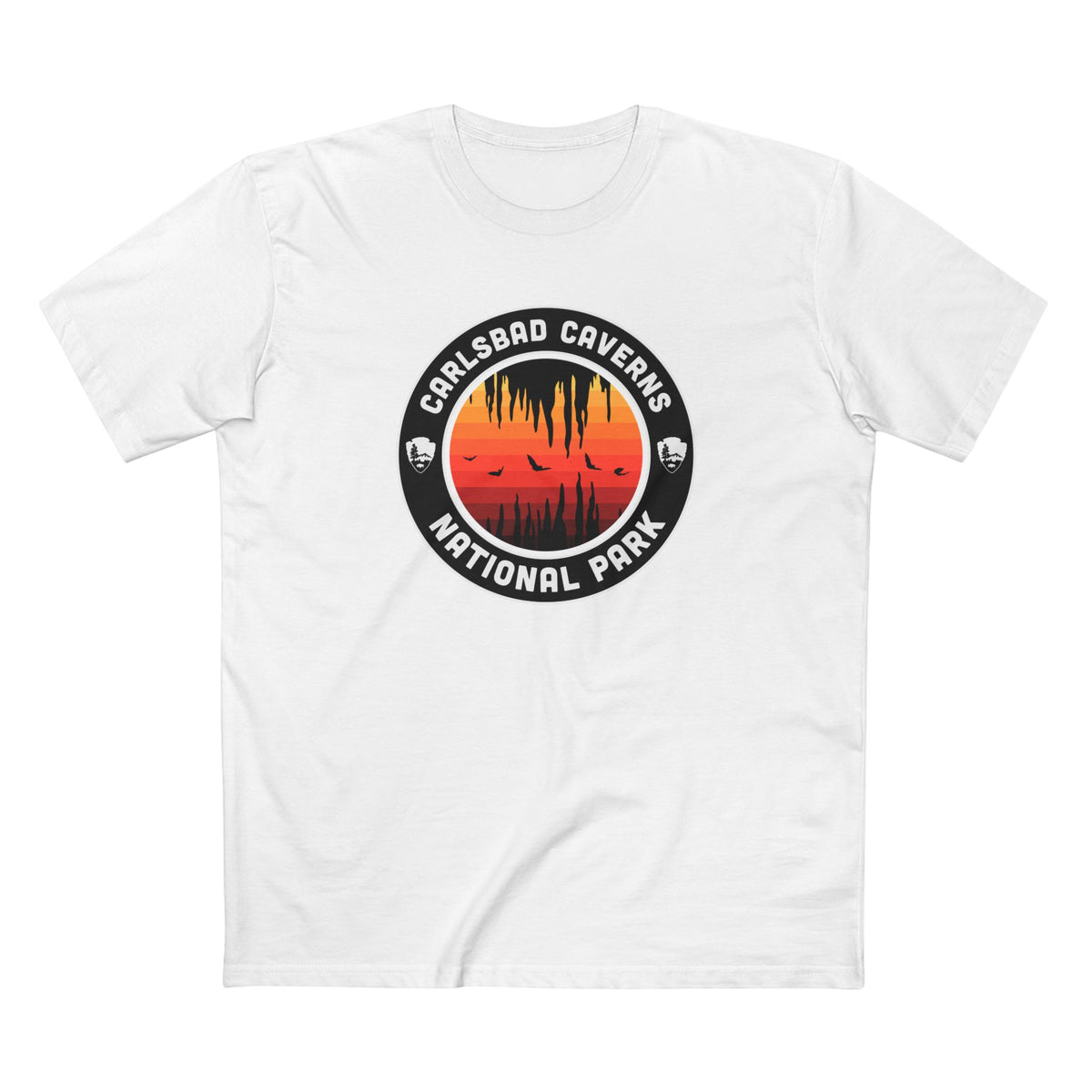 Carlsbad Caverns National Park - Round Badge Design in White