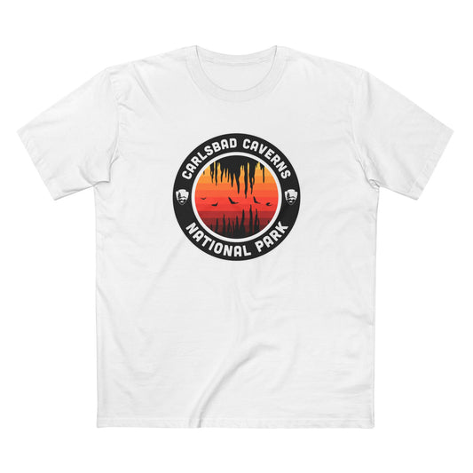 Carlsbad Caverns National Park - Round Badge Design in White
