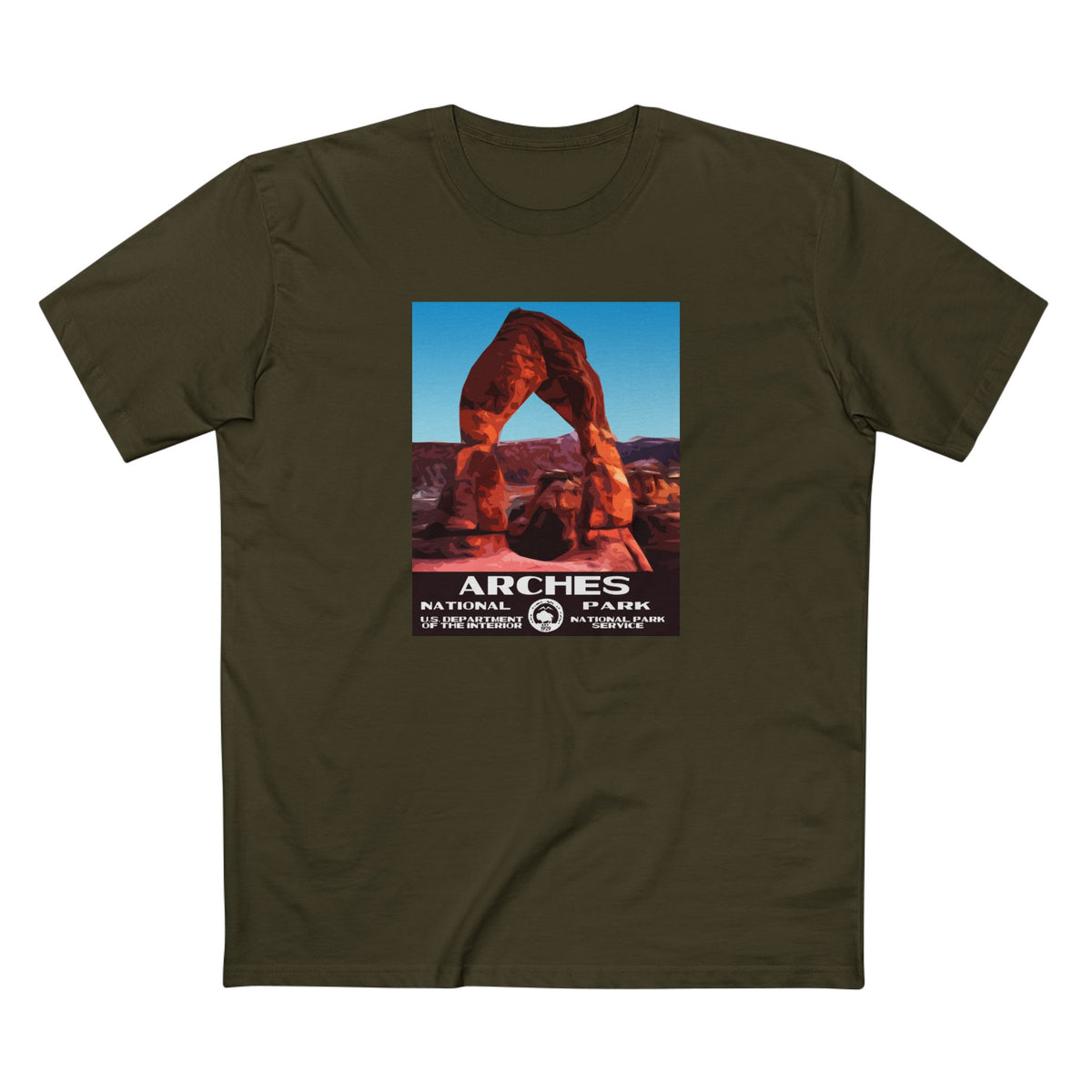 Arches Men's Cotton Crew T-Shirt in Army