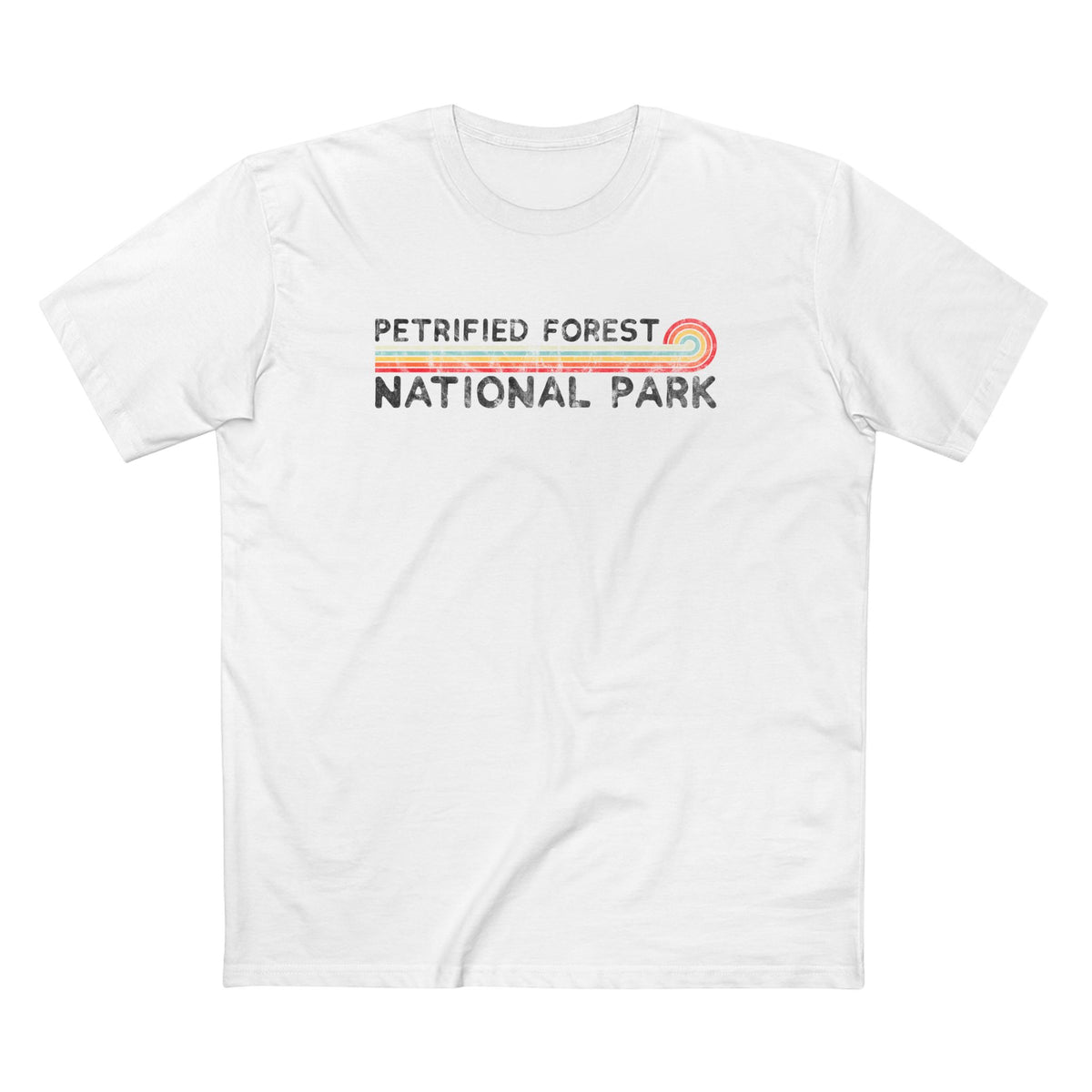Petrified Forest National Park T-Shirt - Vintage Stretched Sunrise in White