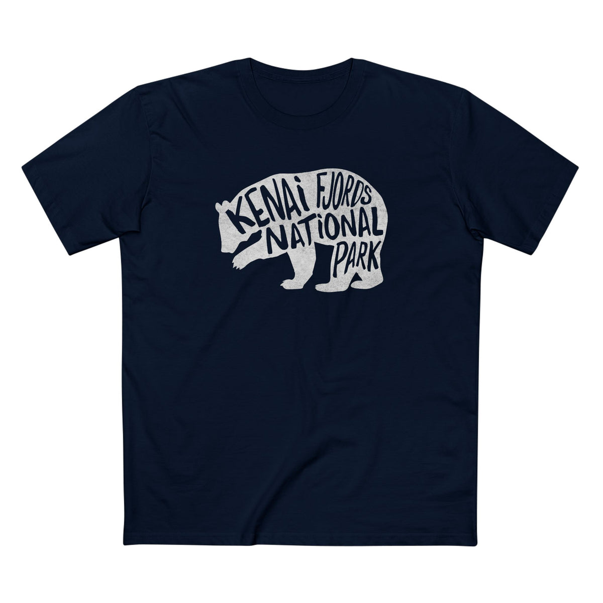 Kenai Fjords National Park T-Shirt - Grizzly Bear in Navy