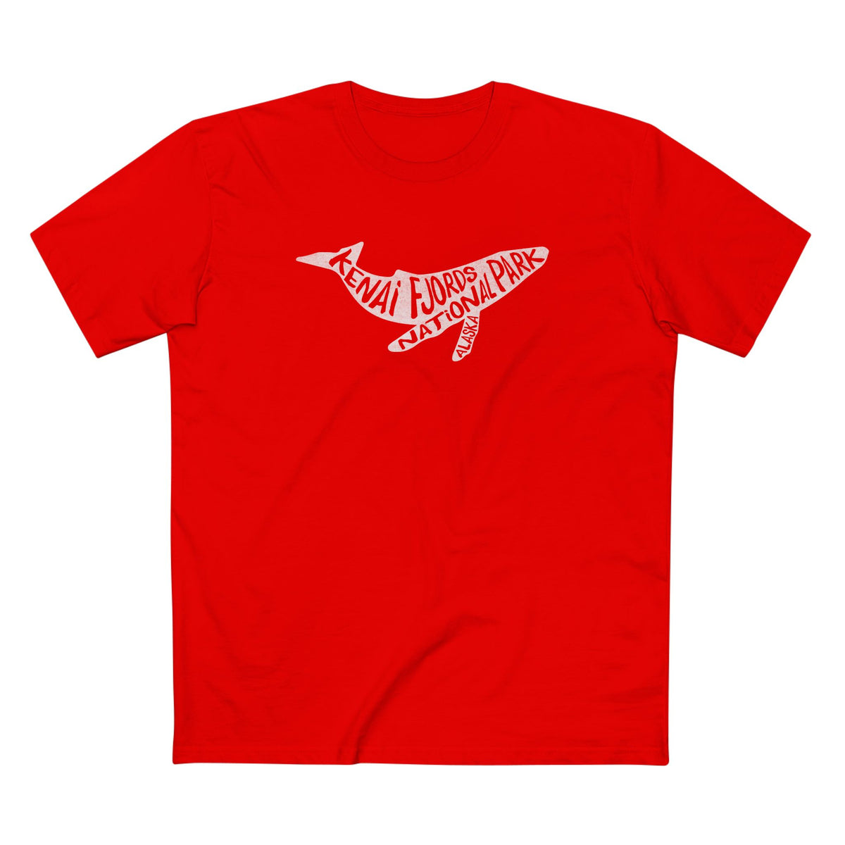 Kenia Fjords National Park T-Shirt - Humpback Whale in Red