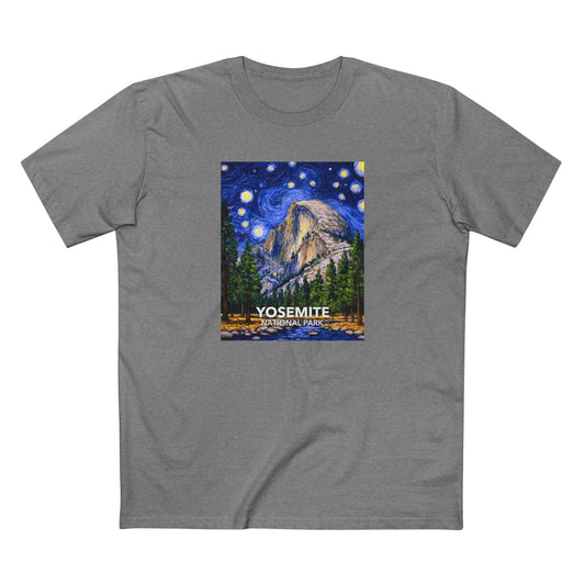 Yosemite National Park T-Shirt - The Starry Night in Athletic Heather