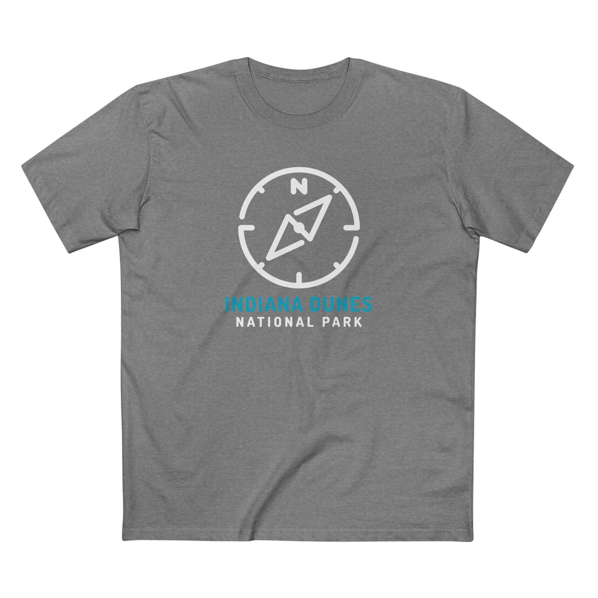 Indiana Dunes National Park T-Shirt Compass Design in Athletic Heather