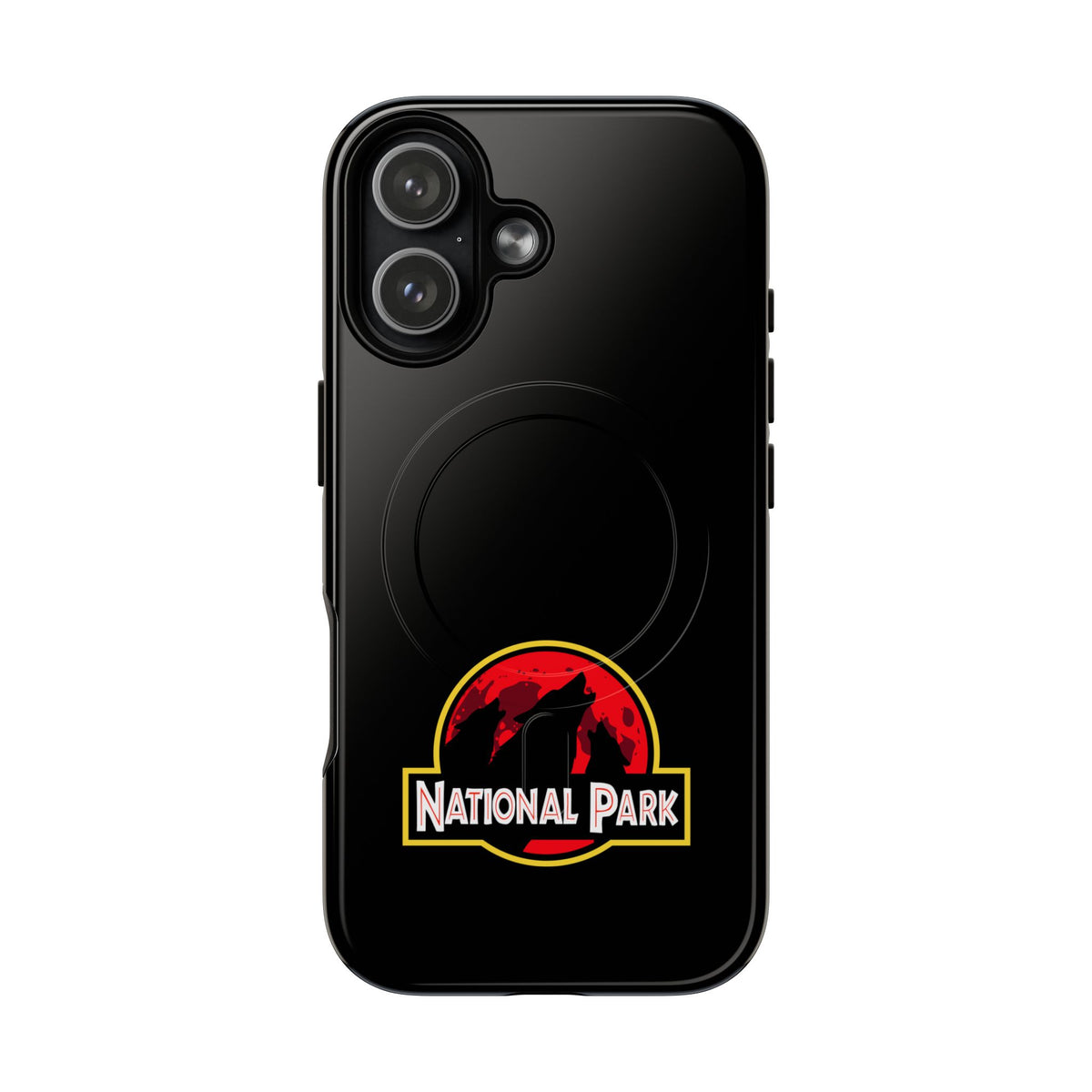 3 Wolf National Park iPhone Case with MagSafe - Parody Logo