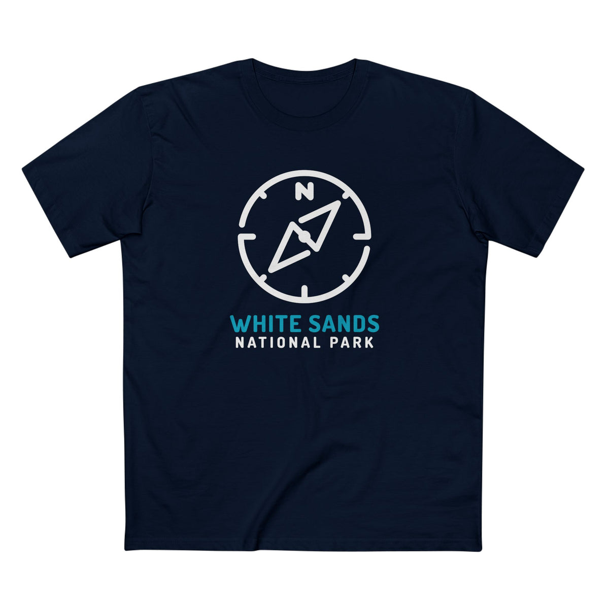 White Sands National Park T-Shirt Compass Design in Navy