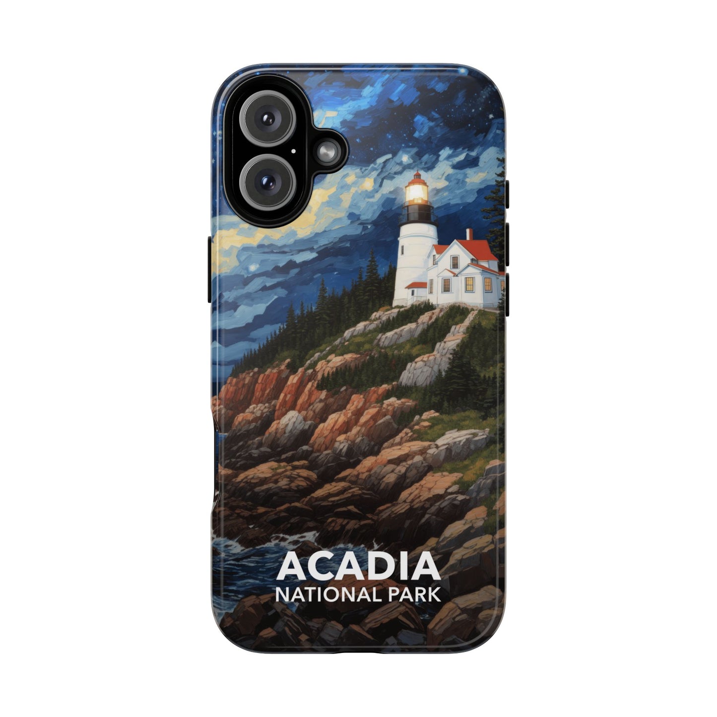 Acadia National Park Phone Case - Starry Night Lighthouse