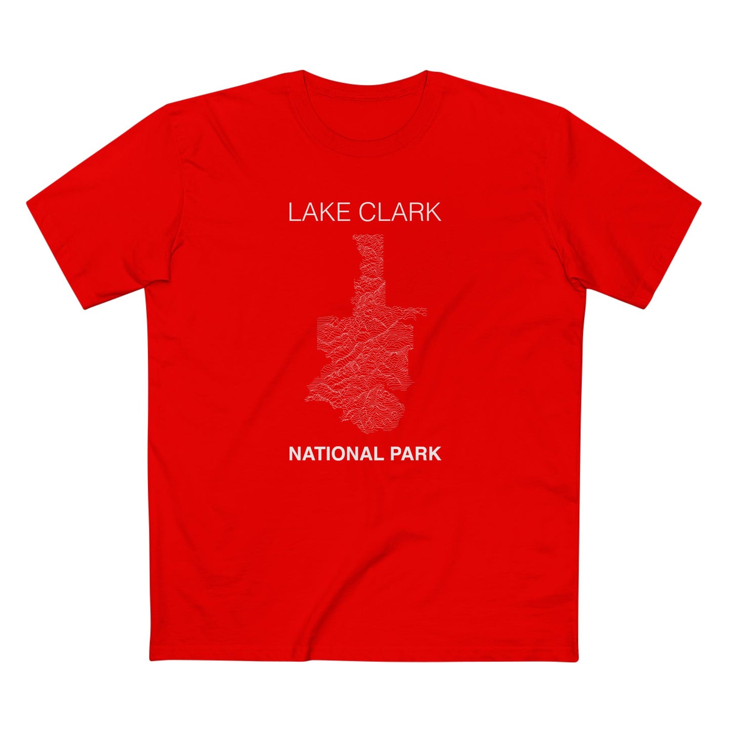 Lake Clark National Park T-Shirt Lines in Red