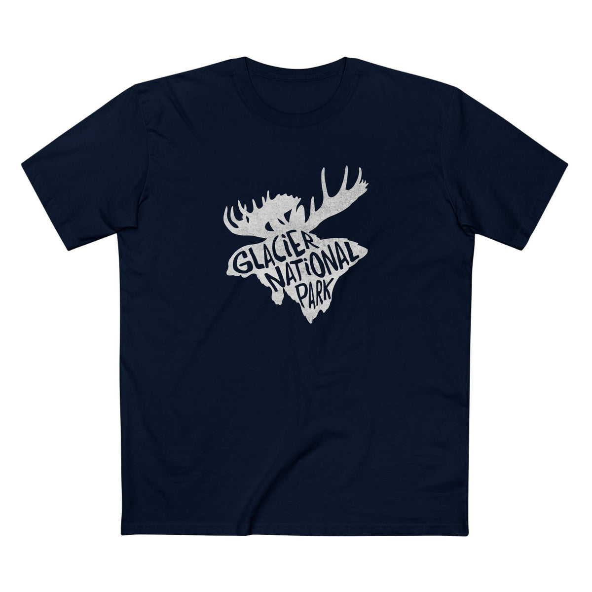 Glacier National Park T-Shirt - Moose in Navy