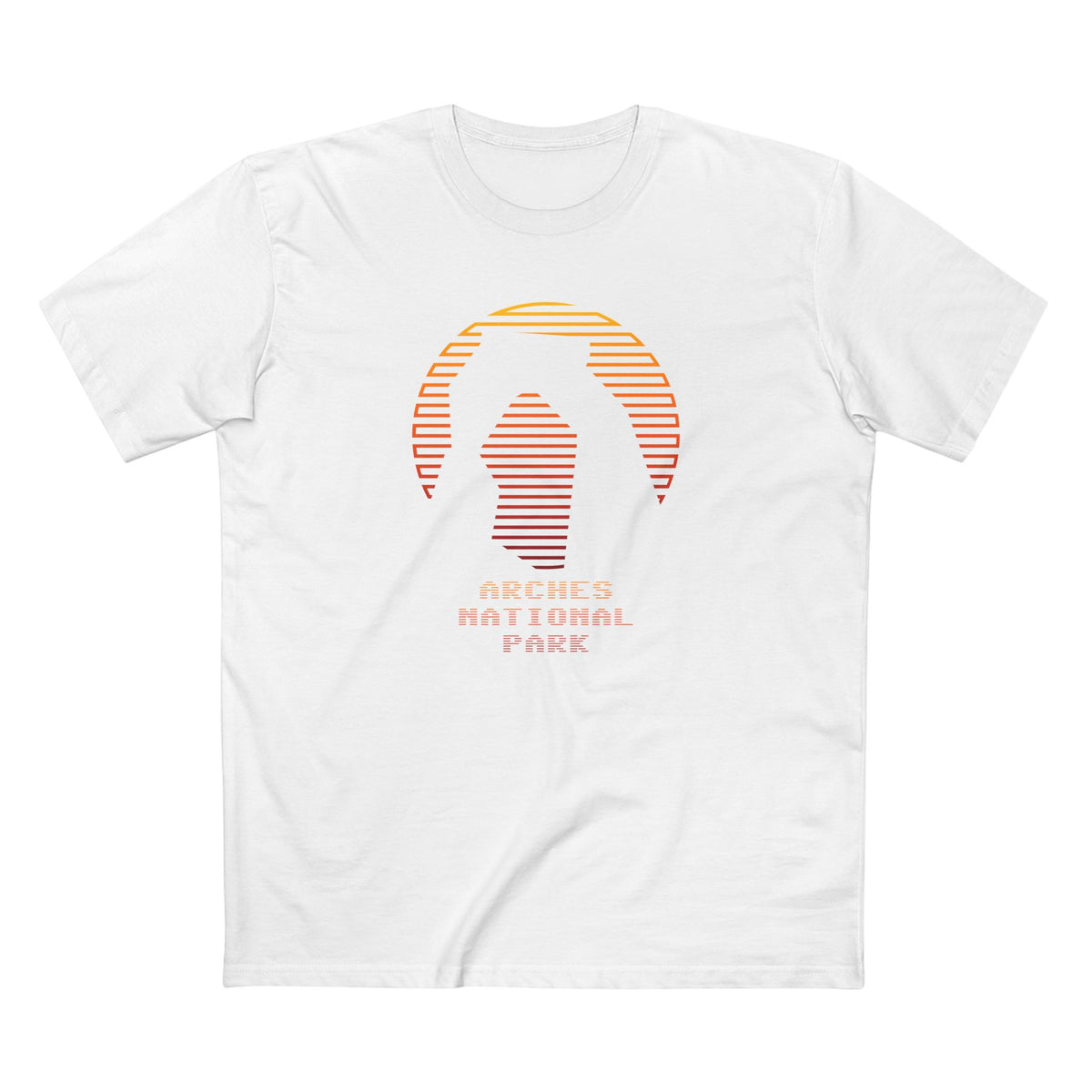 Arches National Park T-Shirt - Delicate Arch Orange Gradient in White