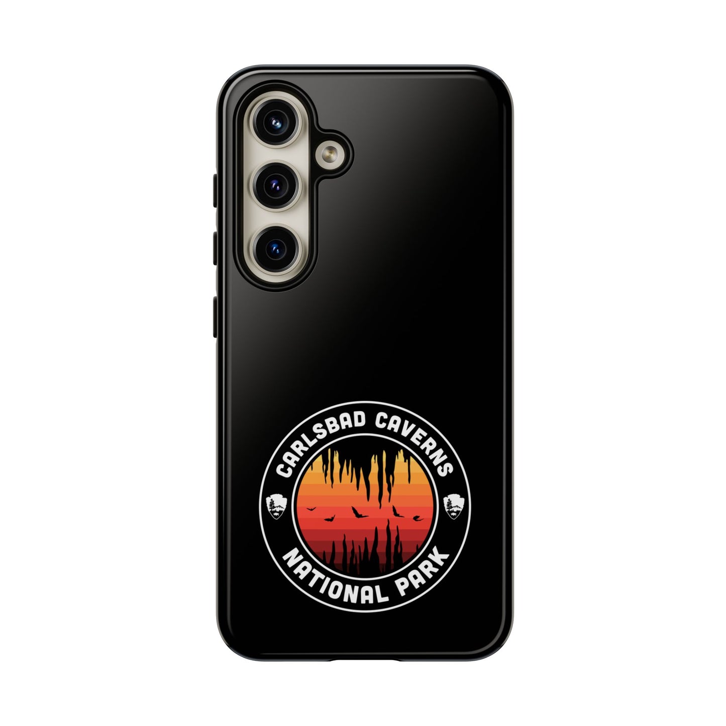 Carlsbad Caverns National Park Phone Case - Orange Round Emblem Design