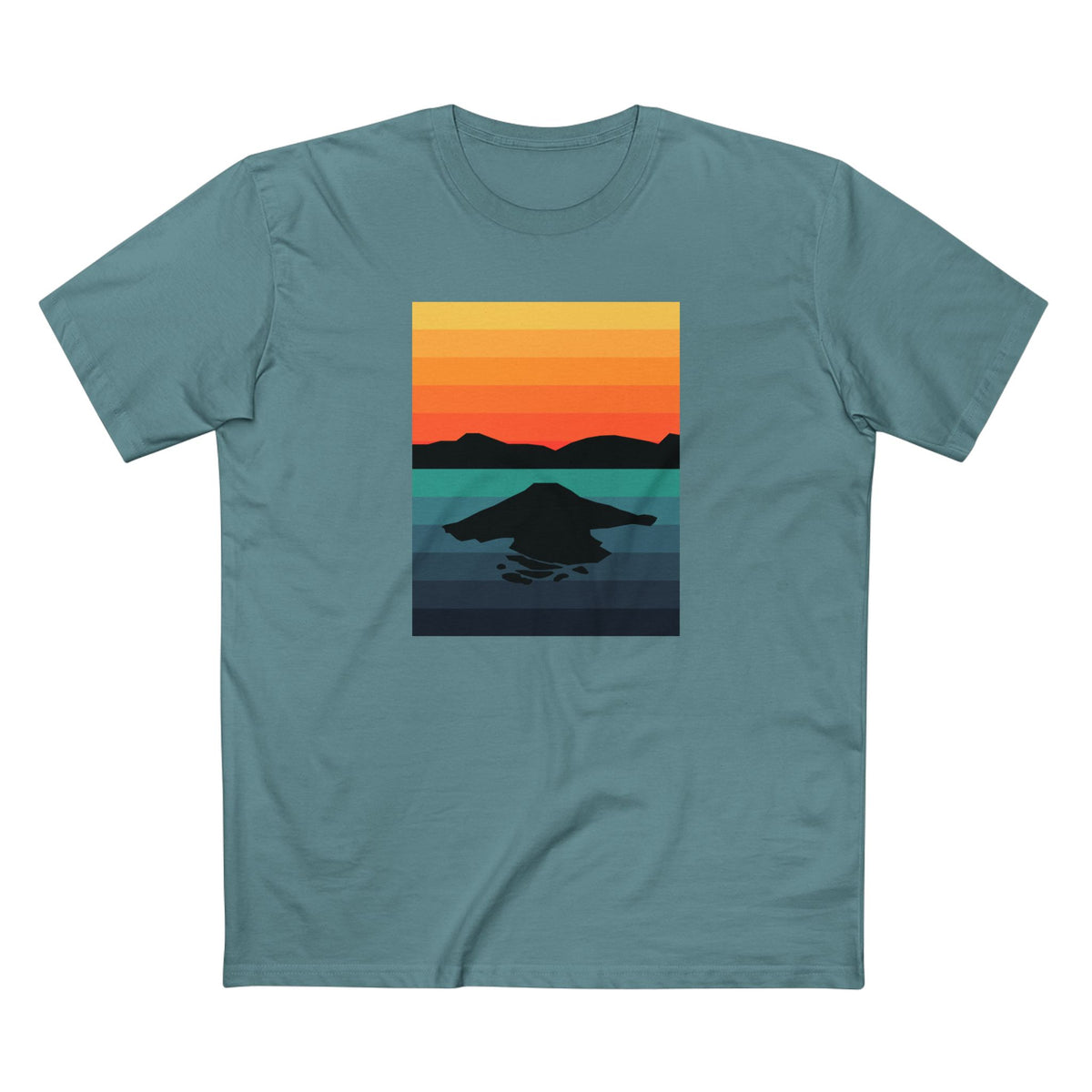 Crater Lake National Park T-Shirt - Gradient Poster Design in Slate Blue