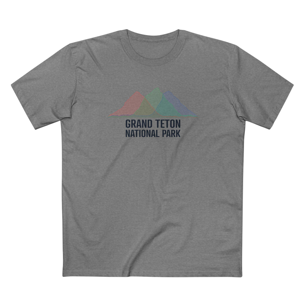 Grand Teton National Park T-Shirt - Histogram Design in Athletic Heather